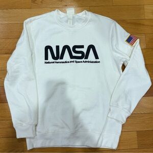 H&M White NASA Crewneck Sweater